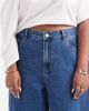 Vero Moda Curve Vero Moda Curve Billie high rise barrel leg jeans in medium blue wash - 4