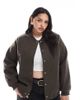 Vero Moda Curve Vero Moda Curve bomber jacket in chocolate brown - 1