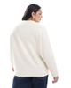 Vero Moda Curve Vero Moda Curve boxy knitted cardigan with pockets in cream-White - 2