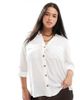Vero Moda Curve Vero Moda Curve button down shirt with pocket detail in white - 1