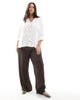 Vero Moda Curve Vero Moda Curve button down shirt with pocket detail in white - 4