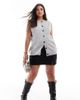 Vero Moda Curve Vero Moda Curve button through sleeveless vest in light gray melange - 1