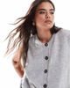 Vero Moda Curve Vero Moda Curve button through sleeveless vest in light gray melange - 3