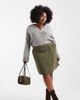 Vero Moda Curve Vero Moda Curve cord mini skirt in khaki-Green - 1
