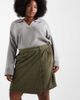 Vero Moda Curve Vero Moda Curve cord mini skirt in khaki-Green - 3