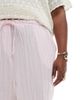 Vero Moda Curve Vero Moda Curve cotton wide leg pants in pale pink stripes - 4