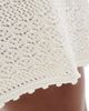 Vero Moda Curve Vero Moda Curve crochet shorts in birch cream - part of a set-White - 3