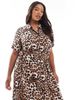 Vero Moda Curve Vero Moda Curve easy button down long shirt dress in leopard print-Multi - 2
