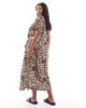 Vero Moda Curve Vero Moda Curve easy button down long shirt dress in leopard print-Multi - 4