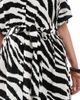 Vero Moda Curve Vero Moda Curve Easy buttondown long shirt dress in zebra print-White - 3