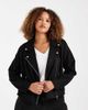 Vero Moda Curve Vero Moda Curve faux suede moto jacket with washed effect in black - 1
