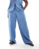 Vero Moda Curve Vero Moda Curve fluid wide leg pants in blue chambray - part of a set - 2