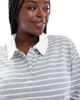 Vero Moda Curve Vero Moda Curve jersey polo top in gray stripe - part of a set - 4