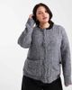 Vero Moda Curve Vero Moda Curve knit cardigan with rose applique buttons in gray - 1