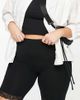 Vero Moda Curve Vero Moda Curve legging shorts with lace detail in black - 1