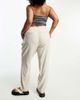 Vero Moda Curve Vero Moda Curve linen blend tapered pants in stone-Neutral - 4