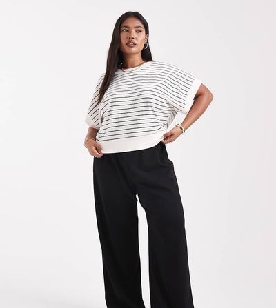 Vero Moda Curve Vero Moda Curve loose pull-on pants in black