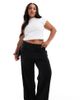Vero Moda Curve Vero Moda Curve loose pull on pants with side stripe in black - 1