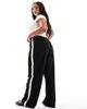 Vero Moda Curve Vero Moda Curve loose pull on pants with side stripe in black - 3