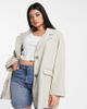 Vero Moda Curve Vero Moda Curve oversized blazer in cream-White - 1