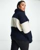 Vero Moda Curve Vero Moda Curve oversized roll neck sweater in navy and cream stripe - 2