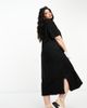 Vero Moda Curve Vero Moda Curve oversized t-shirt maxi dress in black - 1