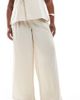 Vero Moda Curve Vero Moda Curve pleat front wide leg pants in cream - part of a set-White - 1