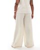 Vero Moda Curve Vero Moda Curve pleat front wide leg pants in cream - part of a set-White - 4