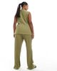 Vero Moda Curve Vero Moda Curve plisse pants in khaki green - part of a set - 2
