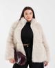 Vero Moda Curve Vero Moda Curve plush faux-fur short coat in cream-White - 1