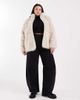 Vero Moda Curve Vero Moda Curve plush faux-fur short coat in cream-White - 2