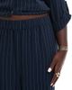 Vero Moda Curve Vero Moda Curve relaxed pants in navy pinstripe - part of a set - 3