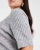 Vero Moda Curve Vero Moda Curve rib knit short sleeve top in heather gray - part of a set - 3