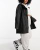Vero Moda Curve Vero Moda Curve rubberized hooded raincoat in black - 1