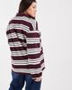 Vero Moda Curve Vero Moda Curve rugby polo shirt in burgundy and soft blue striped print-Red - 3