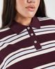 Vero Moda Curve Vero Moda Curve rugby polo shirt in burgundy and soft blue striped print-Red - 4