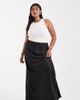 Vero Moda Curve Vero Moda Curve satin bias midi skirt in black - 1