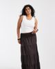 Vero Moda Curve Vero Moda Curve shirred waist tiered boho maxi skirt in chocolate-Brown - 1