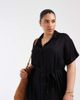 Vero Moda Curve Vero Moda Curve shirt midi dress with tie belt in black - 1