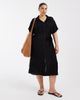 Vero Moda Curve Vero Moda Curve shirt midi dress with tie belt in black - 2