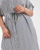 Vero Moda Curve Vero Moda Curve shirt midi dress with tie belt in navy and white stripes - 4