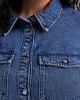 Vero Moda Curve Vero Moda Curve short sleeve button front denim mini dress in medium blue wash - 3