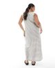 Vero Moda Curve Vero Moda Curve slubby maxi tank dress in oatmeal and white stripes-Neutral - 2