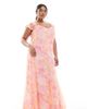 Vero Moda Curve Vero Moda Curve Smilla flutter sleeve ankle length dress in pink blurred floral print - 1