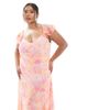 Vero Moda Curve Vero Moda Curve Smilla flutter sleeve ankle length dress in pink blurred floral print - 2
