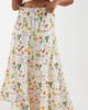 Vero Moda Curve Vero Moda Curve smock waist maxi skirt in cream beach print - part of a set-White - 1