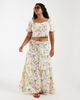 Vero Moda Curve Vero Moda Curve smock waist maxi skirt in cream beach print - part of a set-White - 3
