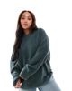 Vero Moda Curve Vero Moda Curve soft o-neck oversized sweater in balsam green - 1