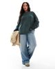 Vero Moda Curve Vero Moda Curve soft o-neck oversized sweater in balsam green - 3