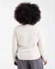 Vero Moda Curve Vero Moda Curve soft round neck knit sweater in cream-Black - 3